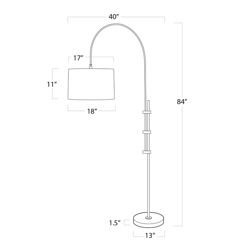 Arc Floor Lamp With Fabric Shade