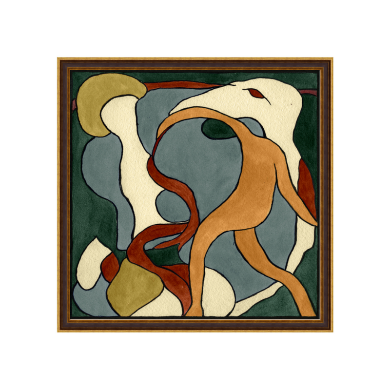Rhythmic Abstraction Framed Canvas