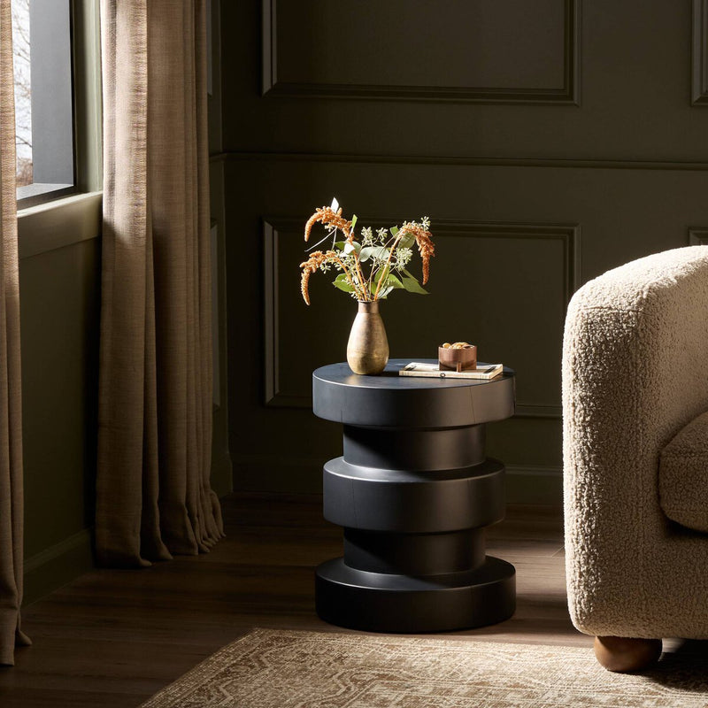 Inez End Table - Black Pine