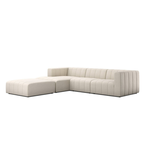 Langham Channeled 3-Piece Sectional - Crypton Nomad Snow