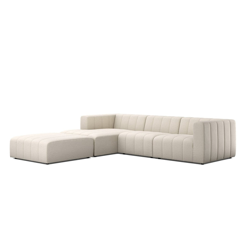 Langham Channeled 3-Piece Sectional - Crypton Nomad Snow