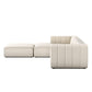 Langham Channeled 3-Piece Sectional - Crypton Nomad Snow