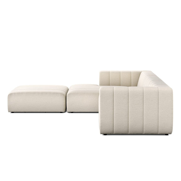 Langham Channeled 3-Piece Sectional - Crypton Nomad Snow