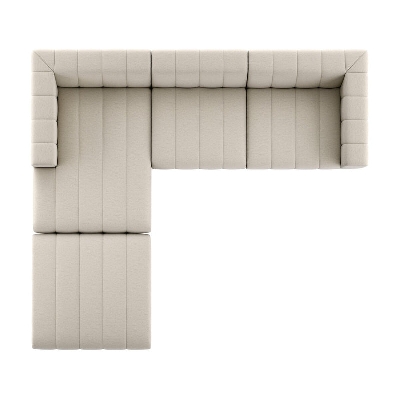 Langham Channeled 3-Piece Sectional - Crypton Nomad Snow