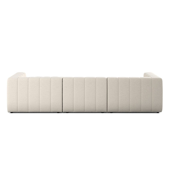 Langham Channeled 3-Piece Sectional - Crypton Nomad Snow