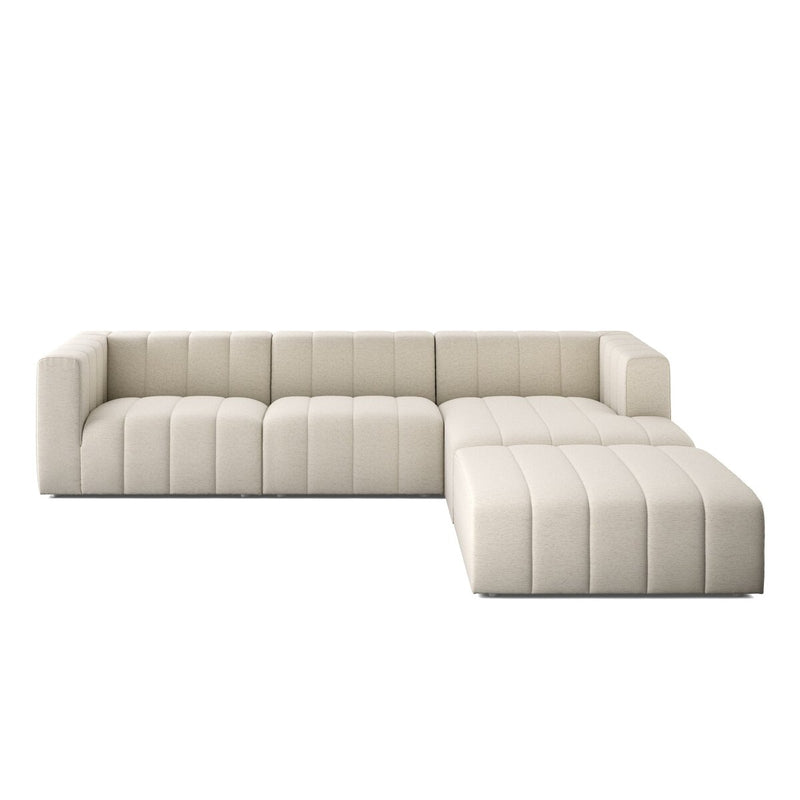 Langham Channeled 3-Piece Sectional - Crypton Nomad Snow