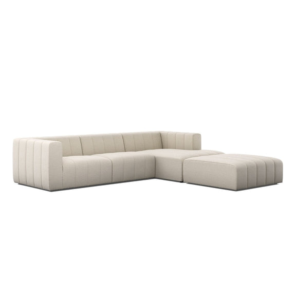 Langham Channeled 3-Piece Sectional - Crypton Nomad Snow