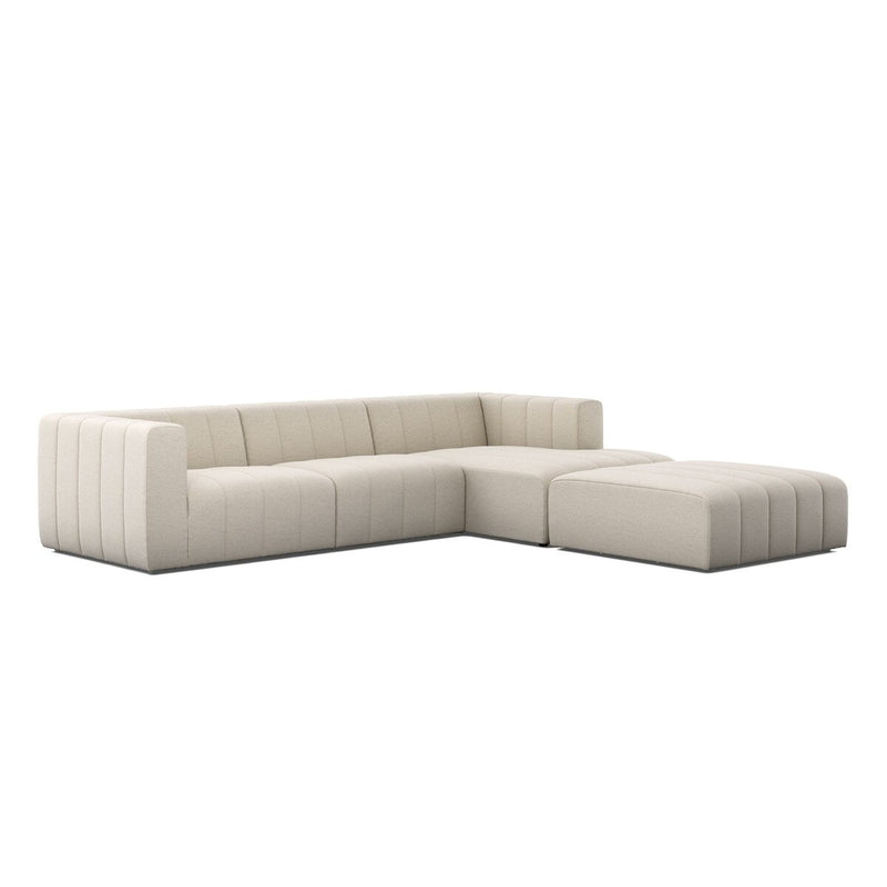 Langham Channeled 3-Piece Sectional - Crypton Nomad Snow