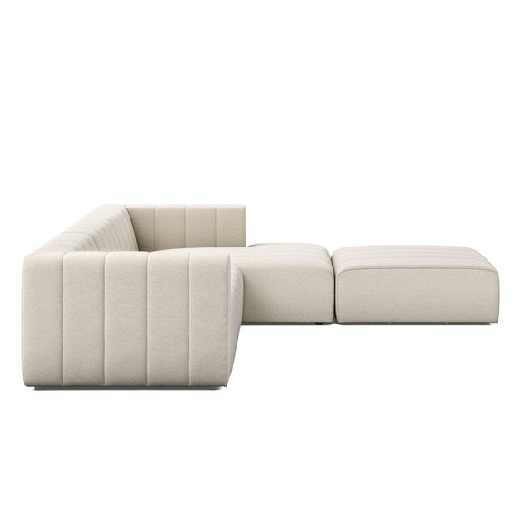 Langham Channeled 3-Piece Sectional - Crypton Nomad Snow