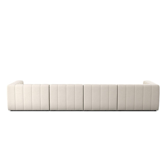 Langham Channeled 4-Piece Sectional - Crypton Nomad Snow
