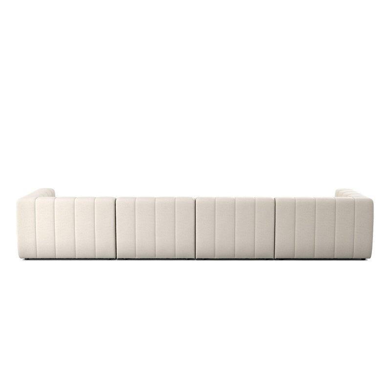 Langham Channeled 4-Piece Sectional - Crypton Nomad Snow