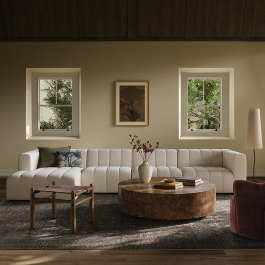 Langham Channeled 4-Piece Sectional - Crypton Nomad Snow