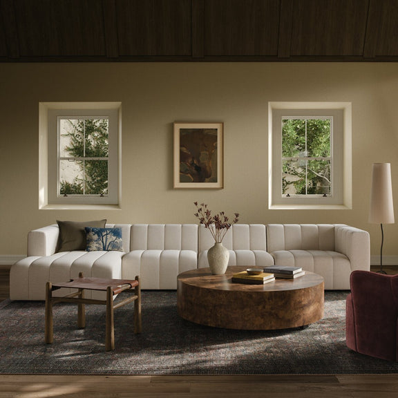 Langham Channeled 4-Piece Sectional - Crypton Nomad Snow
