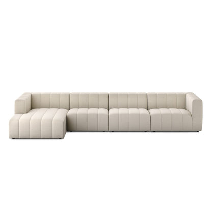 Langham Channeled 4-Piece Sectional - Crypton Nomad Snow