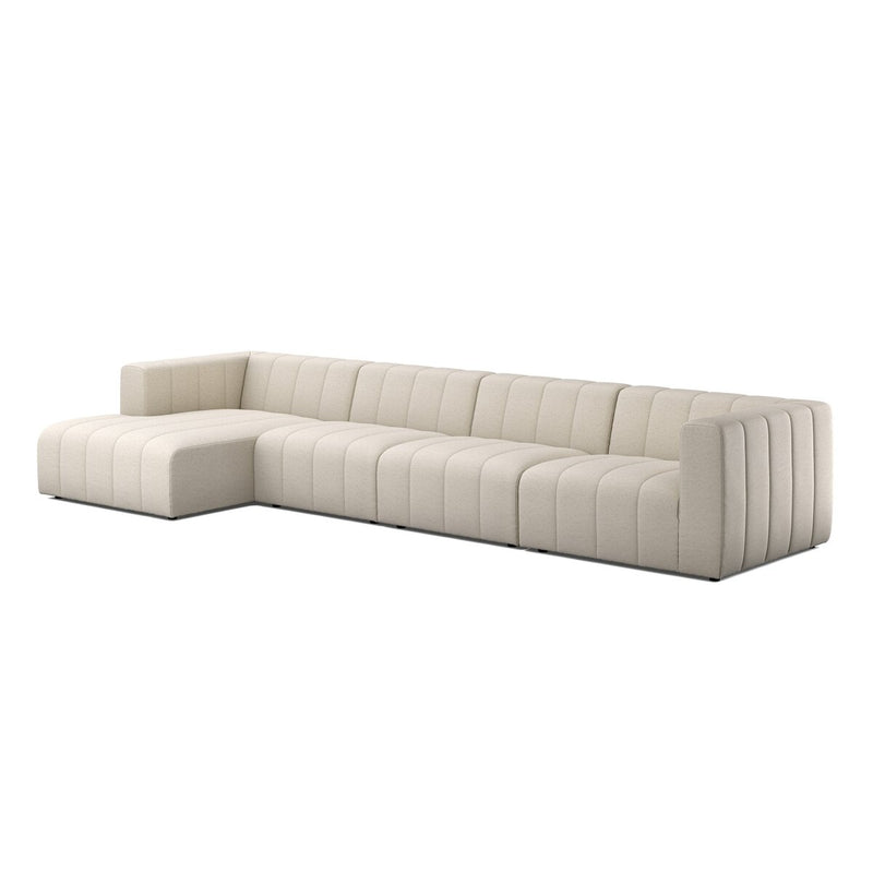 Langham Channeled 4-Piece Sectional - Crypton Nomad Snow