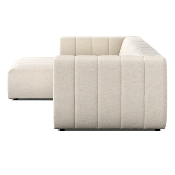 Langham Channeled 4-Piece Sectional - Crypton Nomad Snow
