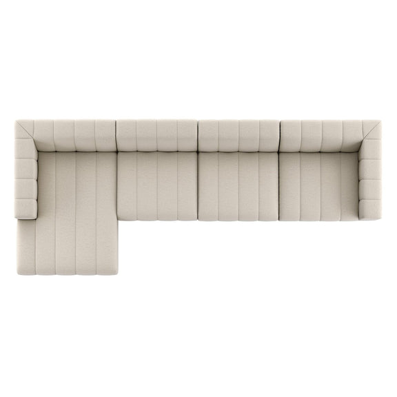 Langham Channeled 4-Piece Sectional - Crypton Nomad Snow
