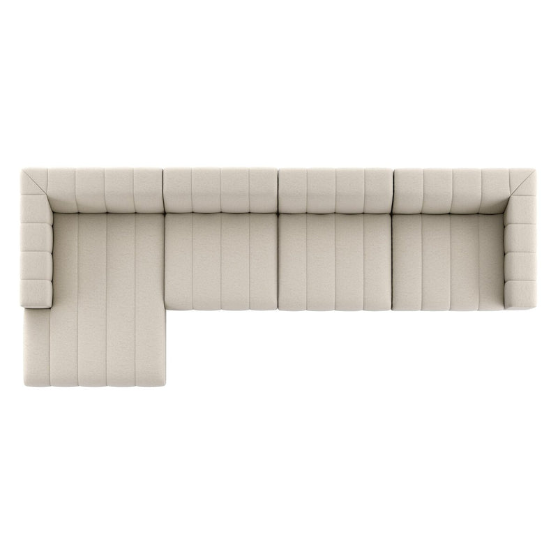 Langham Channeled 4-Piece Sectional - Crypton Nomad Snow