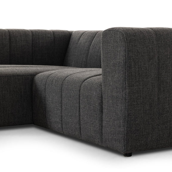 Langham Channeled 2-Piece Sectional - Saxon Charcoal