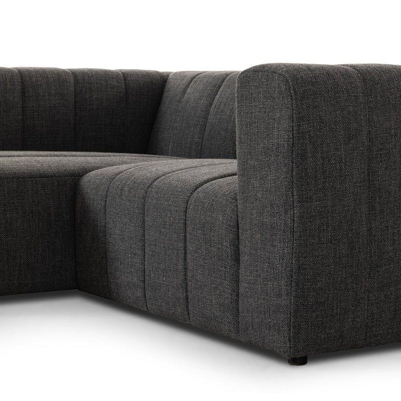 Langham Channeled 2-Piece Sectional - Saxon Charcoal