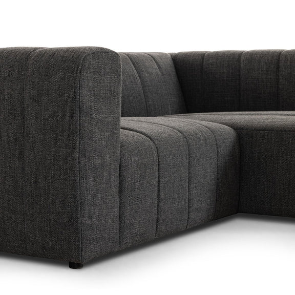 Langham Channeled 2-Piece Sectional - Saxon Charcoal