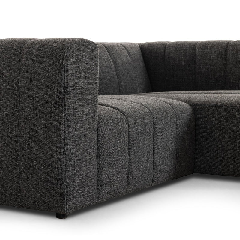 Langham Channeled 2-Piece Sectional - Saxon Charcoal