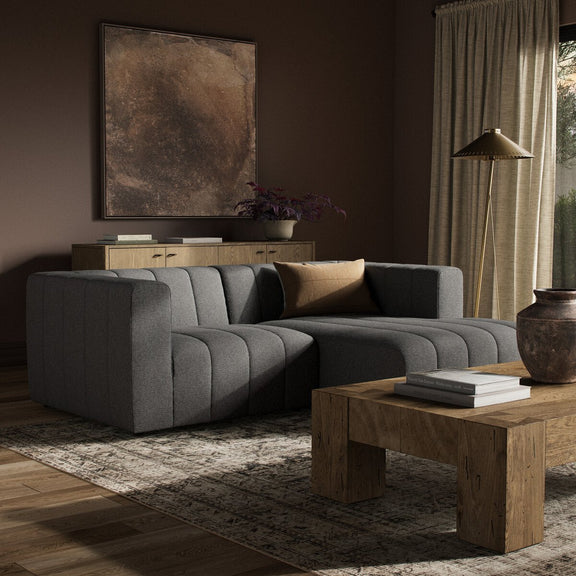 Langham Channeled 2-Piece Sectional - Saxon Charcoal