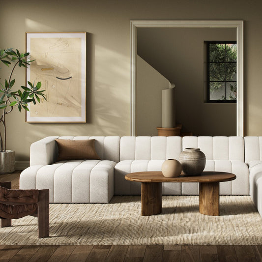 Langham Channeled 6-Piece Chaise Sectional - Fayette Cloud
