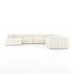 Langham Channeled 6-Piece Chaise Sectional - Fayette Cloud