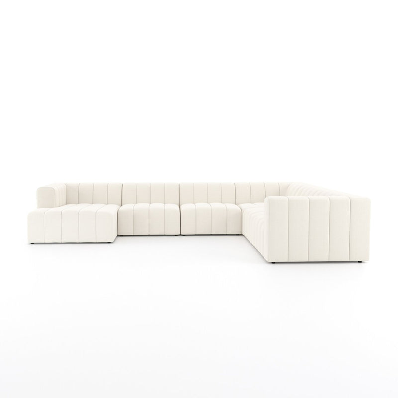 Langham Channeled 6-Piece Chaise Sectional - Fayette Cloud