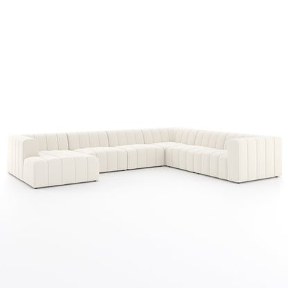 Langham Channeled 6-Piece Chaise Sectional - Fayette Cloud