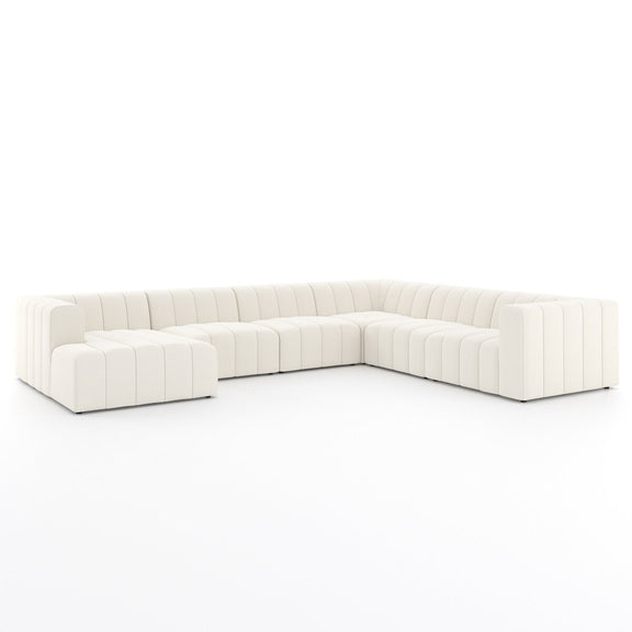 Langham Channeled 6-Piece Chaise Sectional - Fayette Cloud