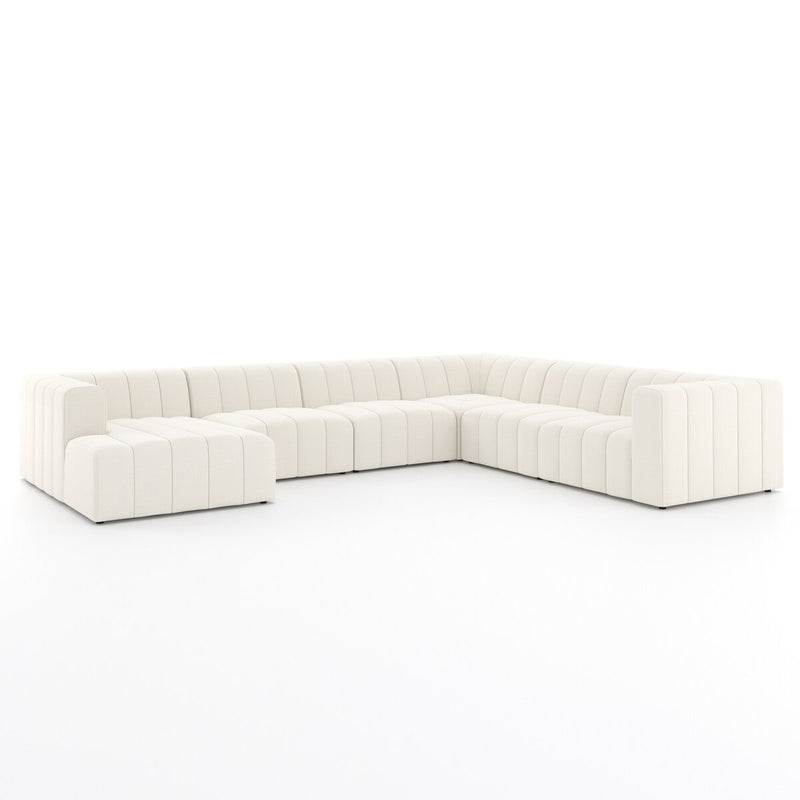 Langham Channeled 6-Piece Chaise Sectional - Fayette Cloud