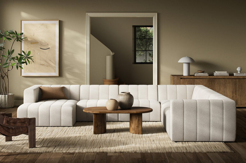 Langham Channeled 6-Piece Chaise Sectional - Fayette Cloud