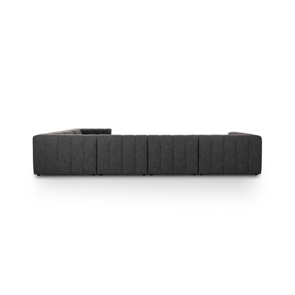 Langham Channeled 6-Piece Chaise Sectional - Saxon Charcoal