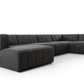 Langham Channeled 6-Piece Chaise Sectional - Saxon Charcoal