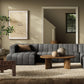 Langham Channeled 6-Piece Chaise Sectional - Saxon Charcoal