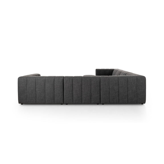 Langham Channeled 6-Piece Chaise Sectional - Saxon Charcoal