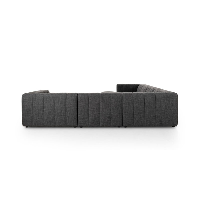 Langham Channeled 6-Piece Chaise Sectional - Saxon Charcoal