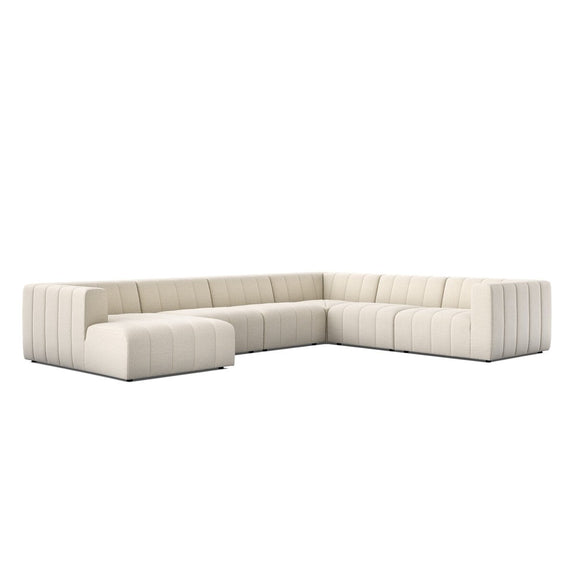 Langham Channeled 6-Piece Sectional - Crypton Nomad Snow