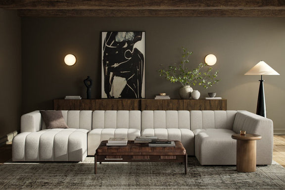 Langham Channeled 5-Piece Sectional - Fayette Cloud