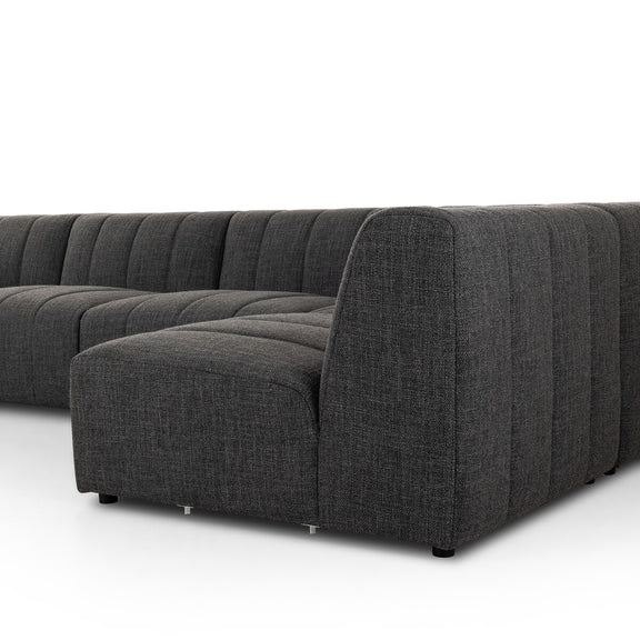 Langham Channeled 5-Piece Sectional - Saxon Charcoal