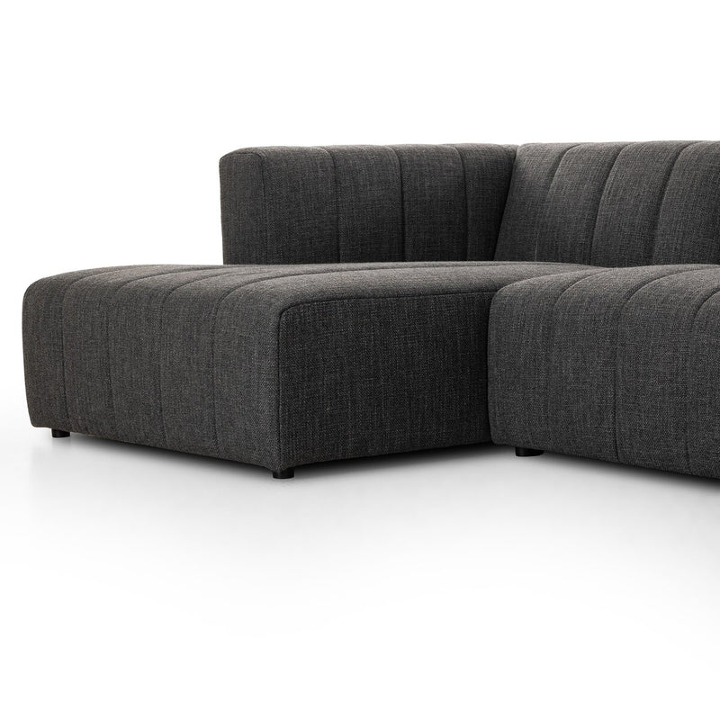 Langham Channeled 5-Piece Sectional - Saxon Charcoal