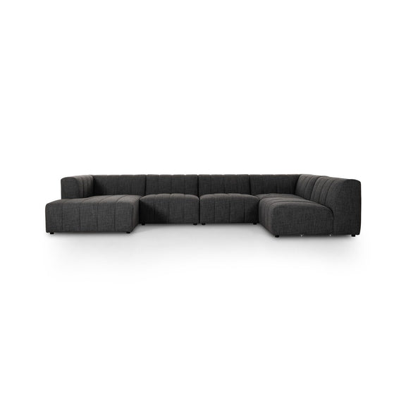 Langham Channeled 5-Piece Sectional - Saxon Charcoal