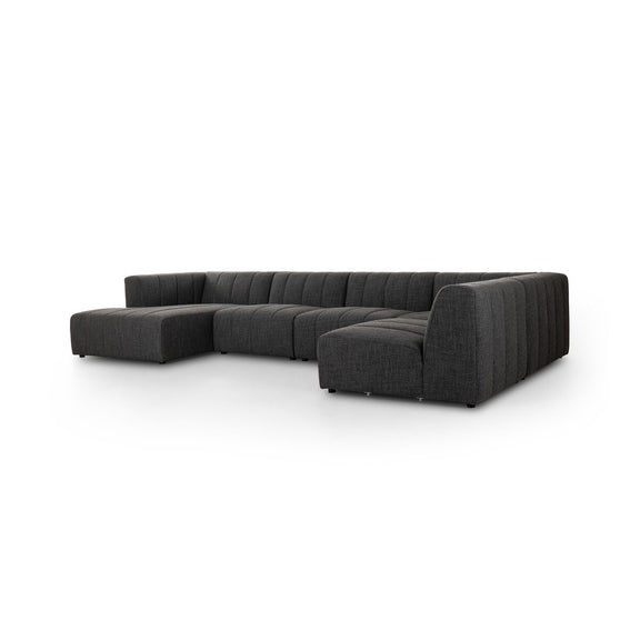 Langham Channeled 5-Piece Sectional - Saxon Charcoal