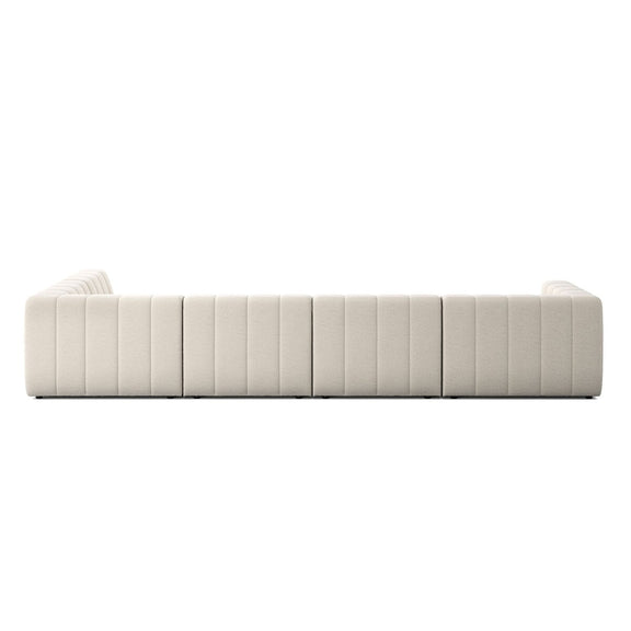 Langham Channeled 5-Piece Sectional - Crypton Nomad Snow