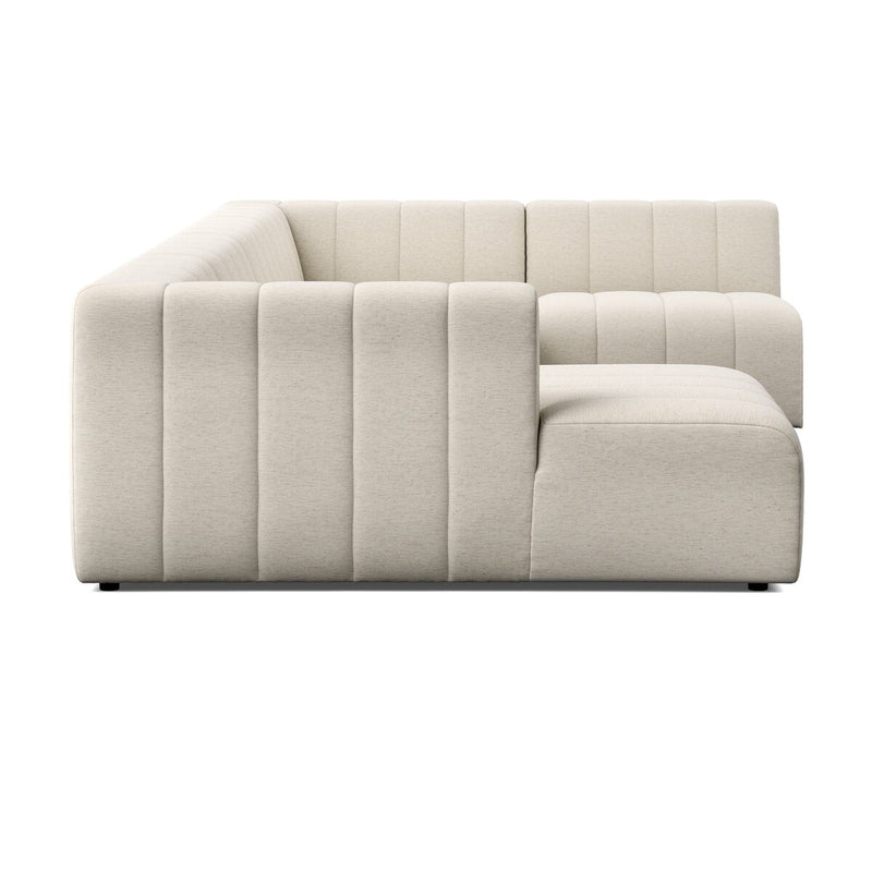 Langham Channeled 5-Piece Sectional - Crypton Nomad Snow