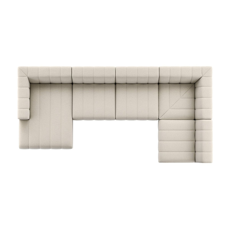 Langham Channeled 5-Piece Sectional - Crypton Nomad Snow