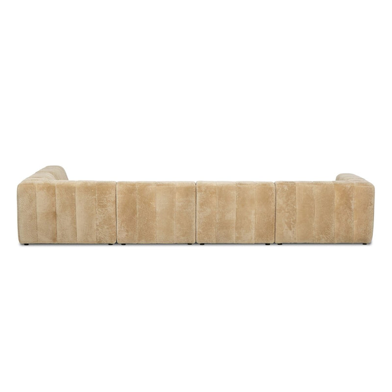 Langham Channeled 5-Piece Sectional - Ravello Camel