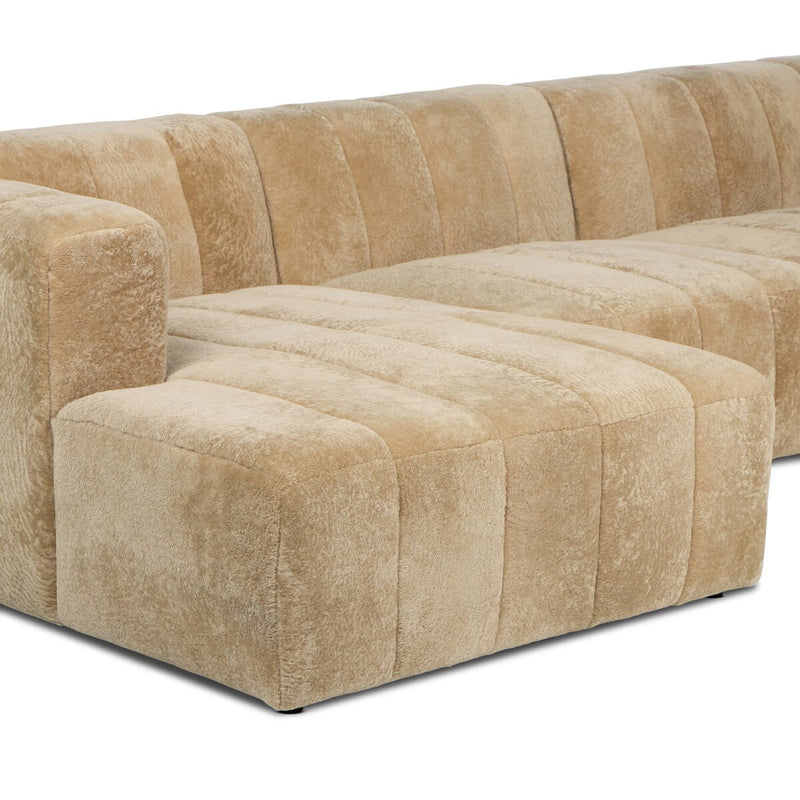 Langham Channeled 5-Piece Sectional - Ravello Camel